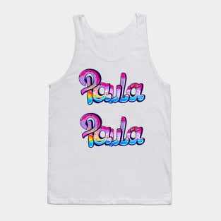 Paula girls first name in pink 2 personalised personalized customized name Paula Tank Top